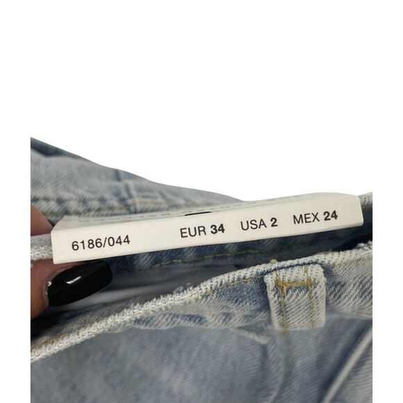 Zara Women Jeans EU 34 US 2 Blue Darted Balloon Slim Fit Curved Leg 6186/044 NWT - Picture 8 of 16